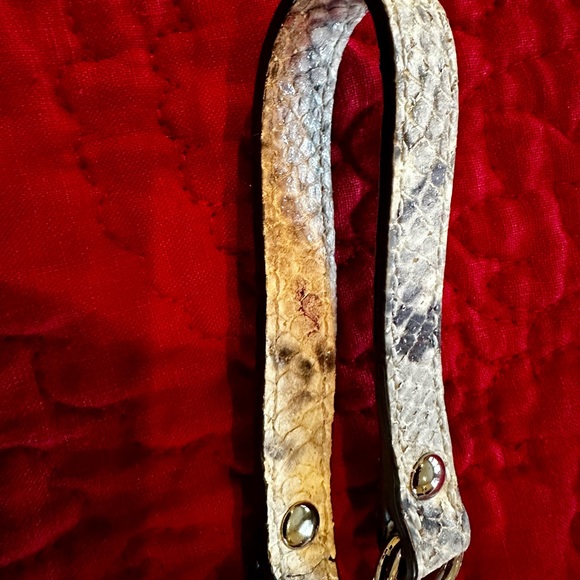 Coach Hamptons Python Straw Wristlet - Picture 3 of 12